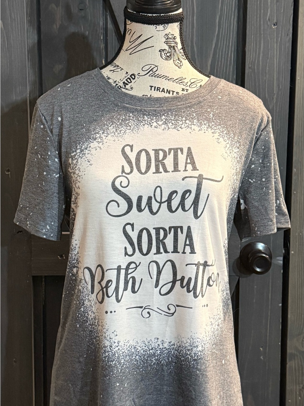 Sorta Sweet Sorta Beth Dutton Graphic Tee - Gray & Cream